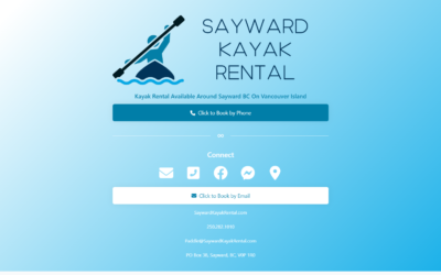 Sayward Kayak Rental Link In Bio Landing Page