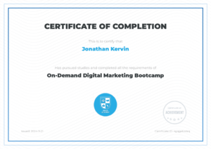 Jelly Academy Digital Marketing Bootcamp Certification