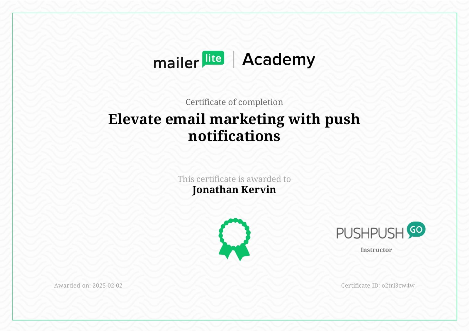 MailerLite Academy Elevate Email Marketing With Push Notifications Certification