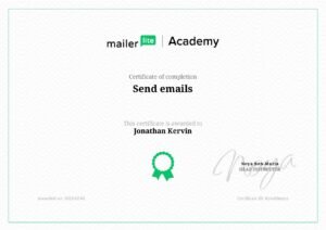 MailerLite Academy Send Emails Certification