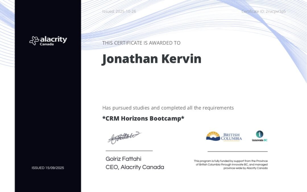 Alacrity Canada CRM Horizons Bootcamp